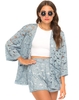 Motel Kimbra Kimono Jacket in Daisy Lace Powder Blue