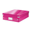 Leitz WOW Click and Store Organiser Box Medium Pink Ref 60580023