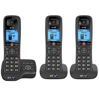 6600-TRIO Cordless Triple Telephone with Answer Machine in Black