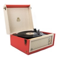 Bermuda Retro-Styled Full Size Turntable with MP3 & USB Player in Red