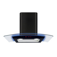 EKP70BL 700mm Curved Glass Extractor with Edge Lighting - Black