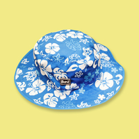Blue and White Floral Reversible Banz Baby Sunhat