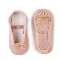 Freed of London Pink Leather Full Suede Sole Wide Fit Ballet Shoes