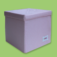 Minene Storage Cube Pink with Polka Dots