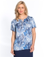 Python Print Satin Tunic,  Fuller Bust Fitting