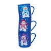 Jolly Snowman Mugs (Pack of 4) Christmas Toys 4 assorted colours - Blue,  Purple,  Green & Pink