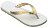 iPANEMA Brazil Gold/White Ladies Flip Flops JS