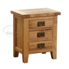 Vancouver Oak Petite 3 Drawer Bedside Table