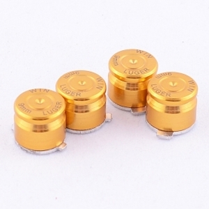 PS3 PS2 Gold Metal Controller Bullet Buttons - Gold Bullet Button Mod
