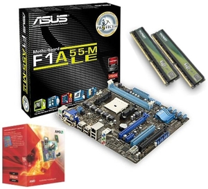 AMD Llano Bundle including AMD A6-3500 Socket FM1 Processor Asus F1A55-M LE Motherboard and Patriot G2Series 4GB DDR3 1600 Memory Kit Bundle