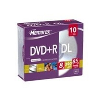 Memorex 8x DVD+R DL Discs - 10 Pack Slim Jewel Case
