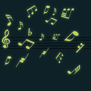 Glow in the Dark Musical Note Wall Stickers