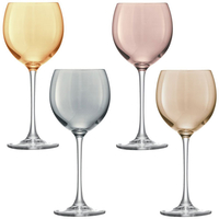 LSA Polka Wine Glasses - Metallic - Set of 4