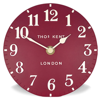 Thomas Kent Arabic Red Mantel Clock - 6 Inch