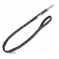 Red Dingo adjustable Dog Lead brown with blue spots - 200 cm long 18 mm width