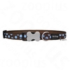 Red Dingo Dog Collar brown with blue spots - Size M 30 - 45 cm neck circumferenc