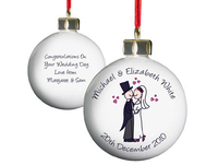 Cartoon Couple Keepsake Bauble