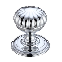 Broadway Flower Door Knobs - Polished Chrome