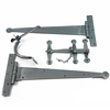 Cottage Door Hinge and Latch Set - Pewter finish