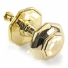 Cottage Octagon Centre Door Knob - Brass Finish