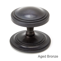 Period Art Deco Centre Door Knob - Aged Bronze