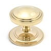 Period Art Deco Centre Door Knob - Polished Brass