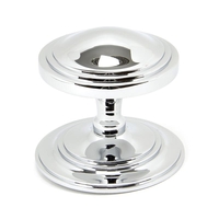 Period Art Deco Centre Door Knob - Polished Chrome
