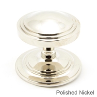 Period Art Deco Centre Door Knob - Polished Nickel