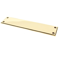 Period Art Deco Finger Plate - Aged Brass