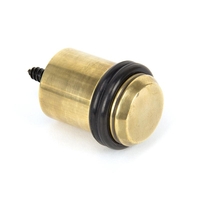 Period Floor Mounted Door Stop - Aged Brass
