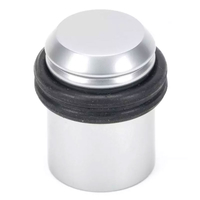 Period Floor Mounted Door Stop - Satin Chrome