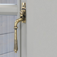Reeded Espagnolette Casement Fastener - Aged Brass