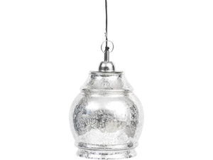 Bilbo Silver Glass Round Pendant Light