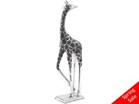 Black and Silver Giraffe Sculpture - Looking Back