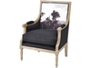 Black Picture Print Club Chair