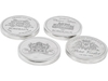 Bordeaux Round Metal Drinks Coasters - Set of 4