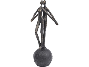 Couple Dancing on a Ball Sculpture in Antique Bronze Finish