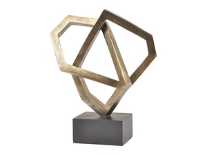 Cube Link Sculpture in Antique Bronze Finish
