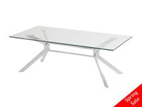 Hampton Stainless Steel and Glass Coffee Table