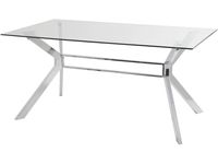 Hampton Stainless Steel and Glass Dining Table
