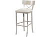 Hampton Stainless Steel Barstool with White Faux Leather Seat