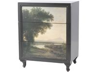 Hand Painted Three Drawer Black Cabinet