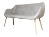 Helix Grey Leather Patchwork 2 Seater Sofa