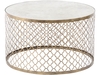 Highclere Antique Gold Finish Coffee Table with Mirror Top