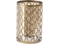 Highclere Antique Gold Finish Cylinder Hurricane Lamp