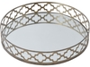 Highclere Antique Gold Finish Round Mirror Tray