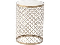Highclere Antique Gold Finish Side Table with Mirror Top