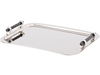 Holborn Shiny Stainless Steel Tray with Black Agate Handles