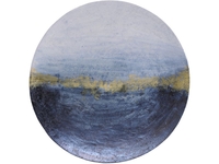 Horizon Blue and Gold Metal Wall Disc - Large