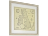 Map of The British Isles with Antiqued Taupe Frame
